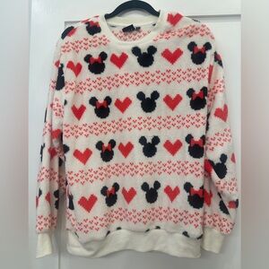 Disney Cream and Red Mickey Mouse Sweater